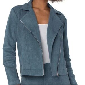 Liverpool Los Angeles moto blazer zip up Jacket faux suede size M